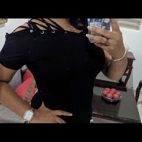 Plus lace up solid tee - Picture 3 of 3